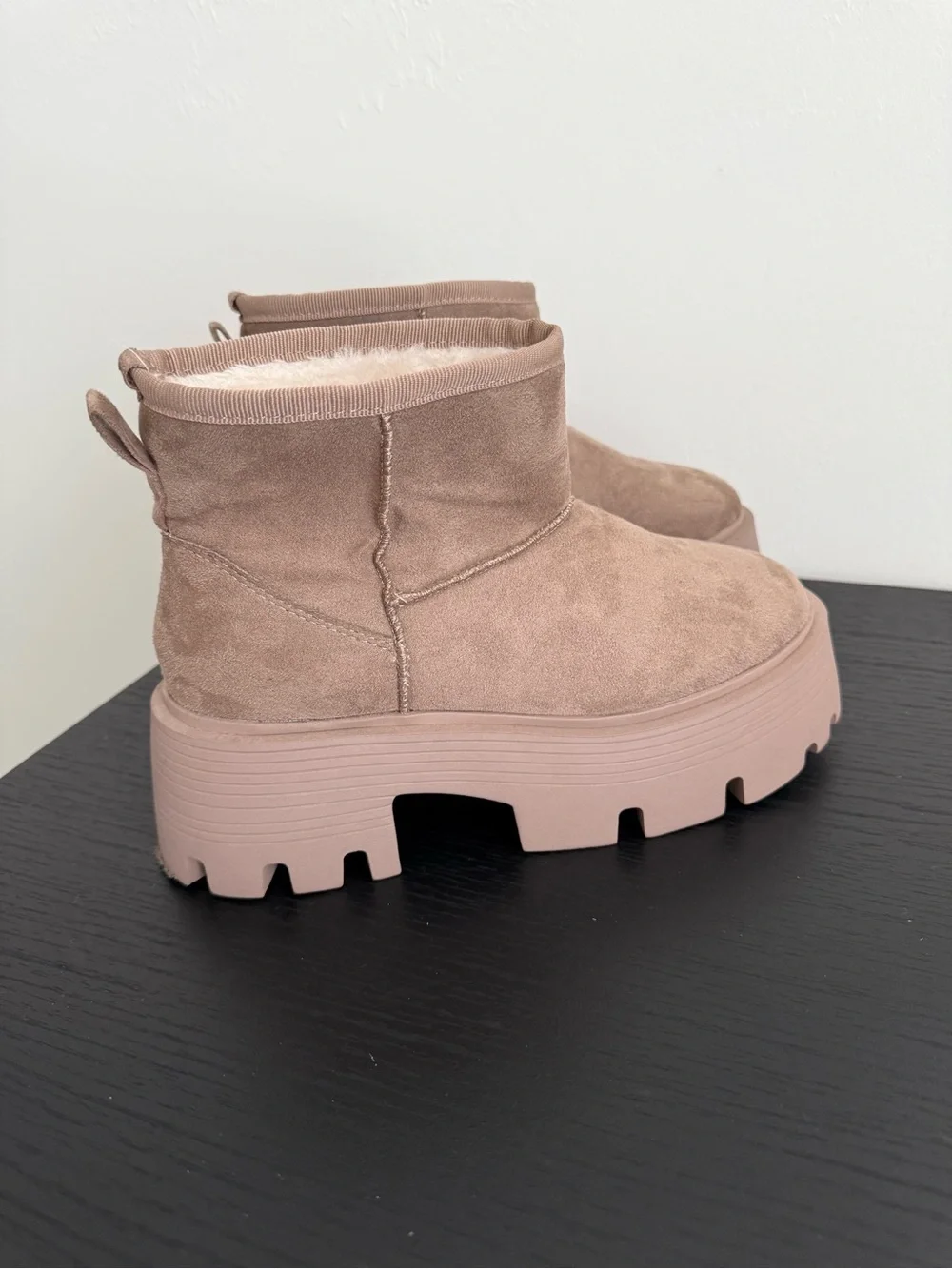 TOP Moda Chunky Platform Ankle Booties in Taupe